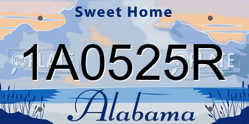1A0525R Alabama License Plate