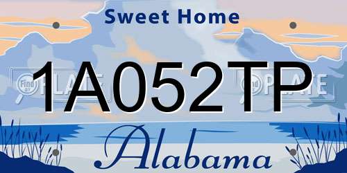1A052TP Alabama License Plate