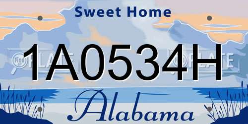 1A0534H Alabama License Plate