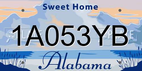 1A053YB Alabama License Plate