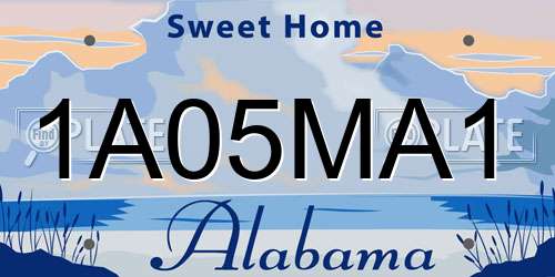 1A05MA1 Alabama License Plate