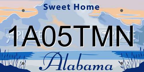 1A05TMN Alabama License Plate