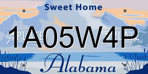 1A05W4P Alabama License Plate
