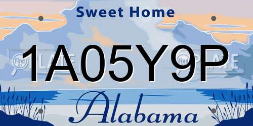 1A05Y9P Alabama License Plate