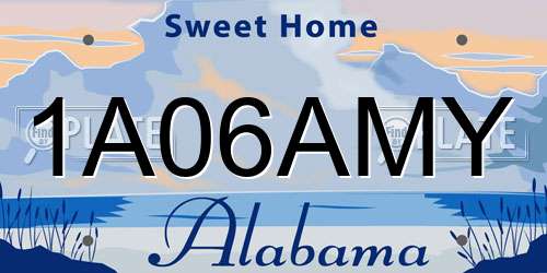 1A06AMY Alabama License Plate