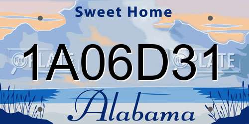 1A06D31 Alabama License Plate