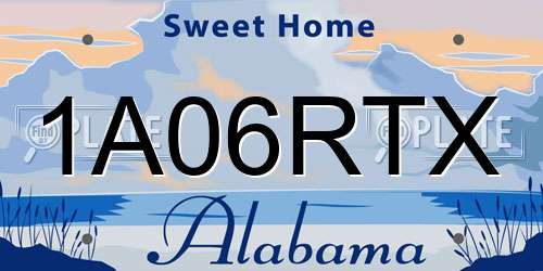 1A06RTX Alabama License Plate