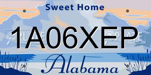 1A06XEP Alabama License Plate