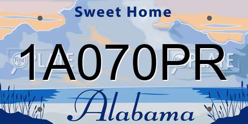 1A070PR Alabama License Plate
