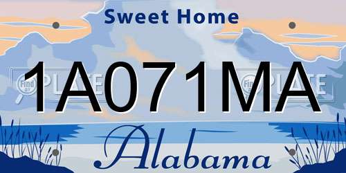 1A071MA Alabama License Plate
