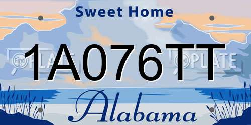 1A076TT Alabama License Plate