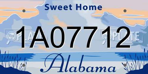 1A07712 Alabama License Plate