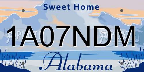 1A07NDM Alabama License Plate
