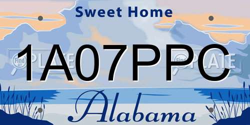 1A07PPC Alabama License Plate