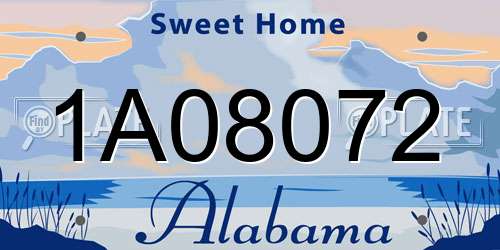 1A08072 Alabama License Plate