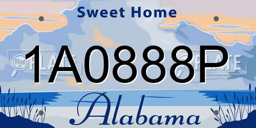 1A0888P Alabama License Plate