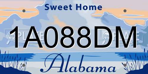 1A088DM Alabama License Plate