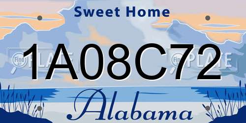 1A08C72 Alabama License Plate