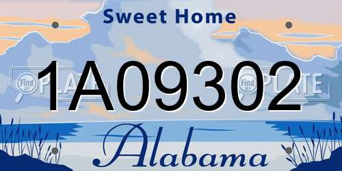 1A09302 Alabama License Plate