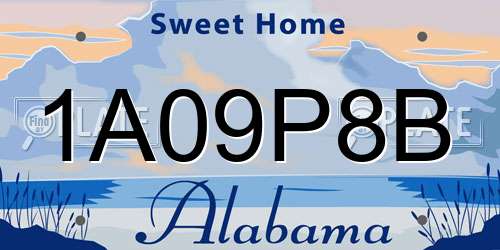 1A09P8B Alabama License Plate