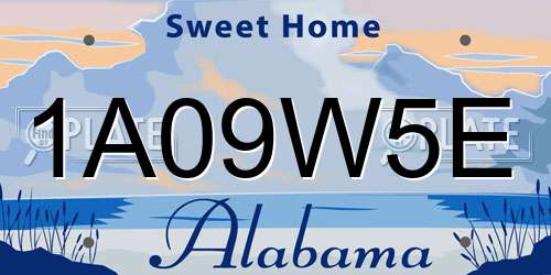 1A09W5E Alabama License Plate