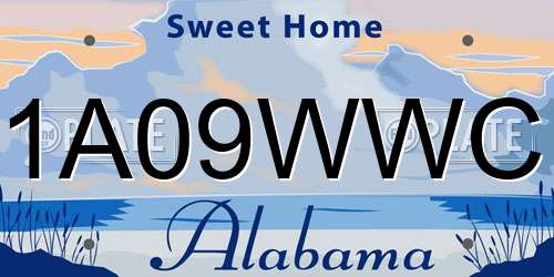 1A09WWC Alabama License Plate