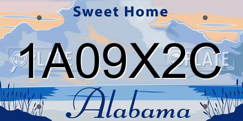 1A09X2C Alabama License Plate