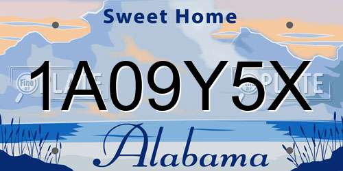 1A09Y5X Alabama License Plate