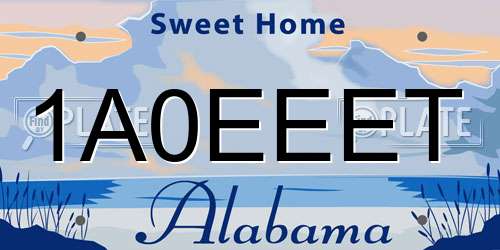 1A0EEET Alabama License Plate