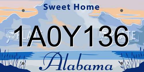 1A0Y136 Alabama License Plate