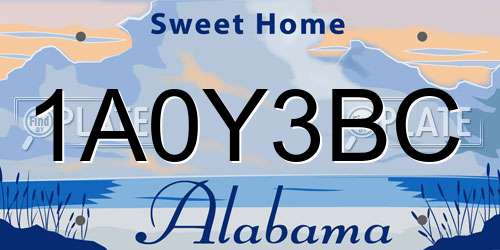 1A0Y3BC Alabama License Plate
