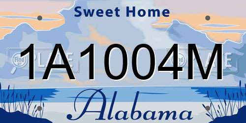 1A1004M Alabama License Plate