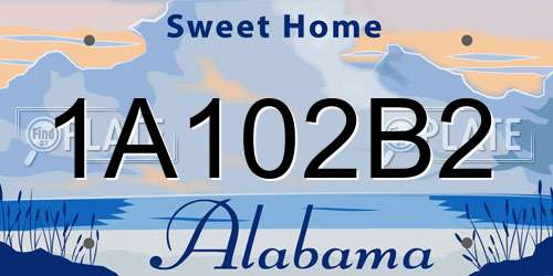 1A102B2 Alabama License Plate