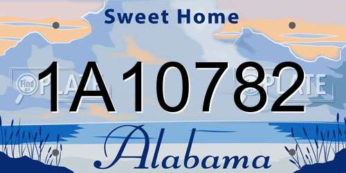 1A10782 Alabama License Plate