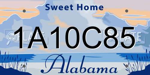 1A10C85 Alabama License Plate