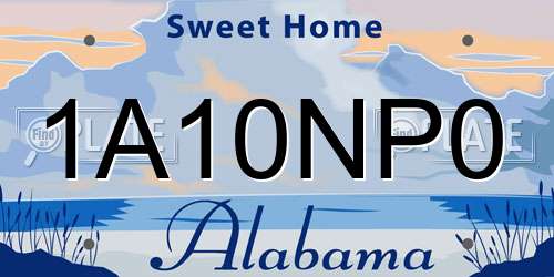 1A10NP0 Alabama License Plate
