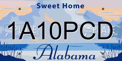 1A10PCD Alabama License Plate