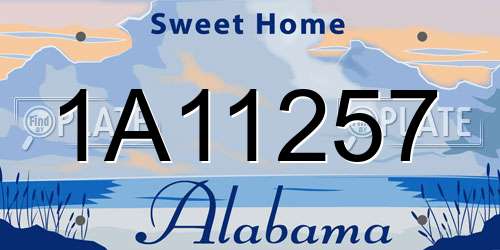 1A11257 Alabama License Plate