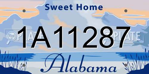1A11287 Alabama License Plate