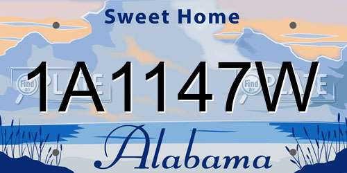 1A1147W Alabama License Plate