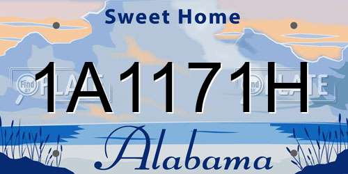 1A1171H Alabama License Plate