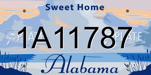 1A11787 Alabama License Plate