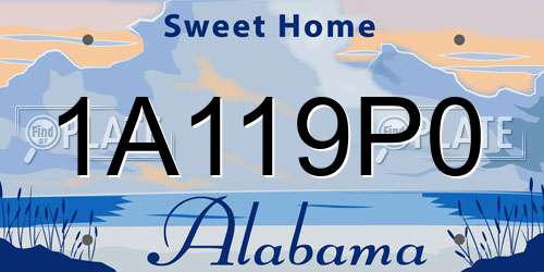 1A119P0 Alabama License Plate