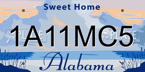 1A11MC5 Alabama License Plate