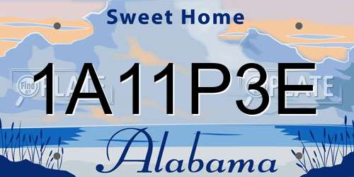 1A11P3E Alabama License Plate