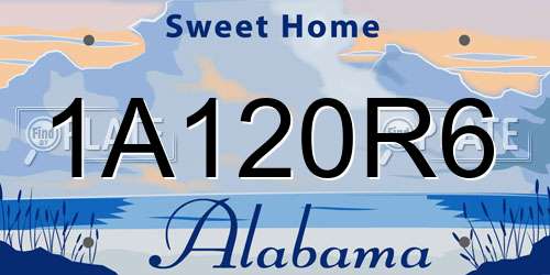 1A120R6 Alabama License Plate