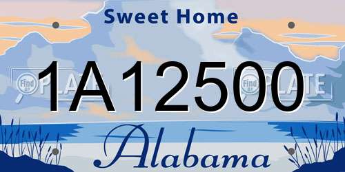 1A12500 Alabama License Plate
