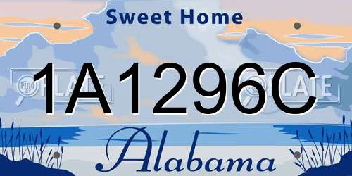 1A1296C Alabama License Plate