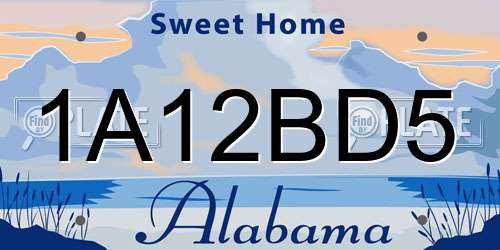 1A12BD5 Alabama License Plate