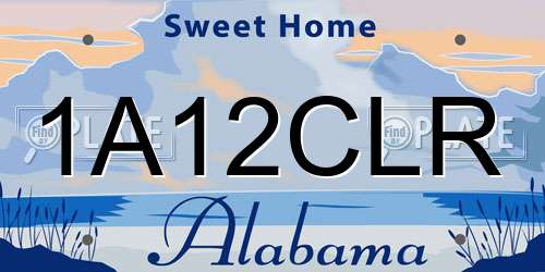 1A12CLR Alabama License Plate